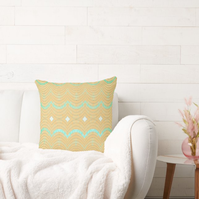 Coussin Beachy Green & Mustard Yellow (Canapé)