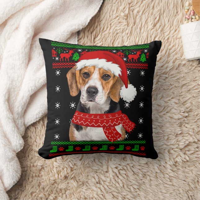 Coussin Beagle Chien laide Sweater Noël Chiot Amoureux des (Couverture)