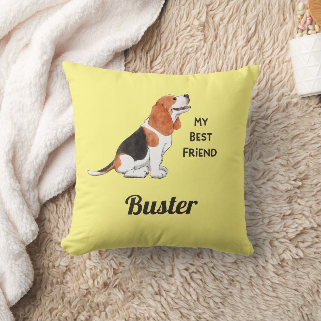 Coussin Beagle Chien Mon meilleur ami Nom personnalisé (Couverture)
