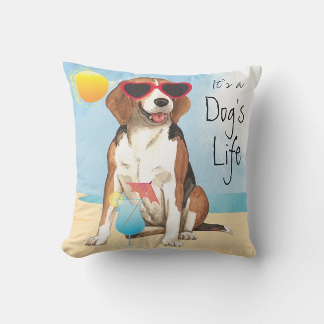 Coussin Beagle d'été (Recto)