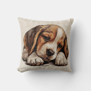 Coussin Beagle Hound Chien Chien Race Mignonne Dormir Art
