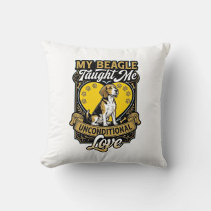 Coussin Beagle m'a appris l'amour inconditionnel Chien Cœu