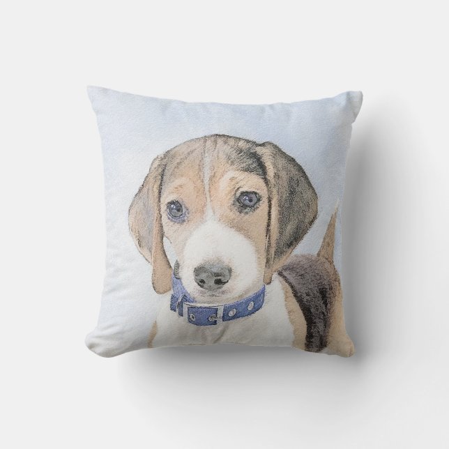 Coussin Beagle Painting - Cute Original Dog Art (Recto)