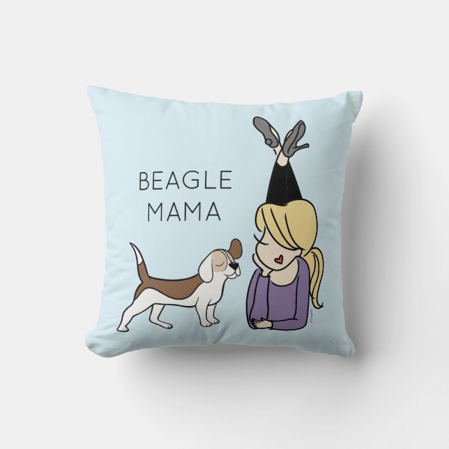 Coussin Beagle personnalisé Mama  (Recto)
