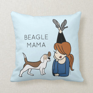 Coussin Beagle personnalisé Mama Jeu d'oreiller