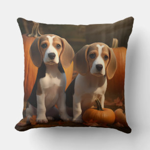 Coussin Beagle Puppy Automne Citrouille de plaisir