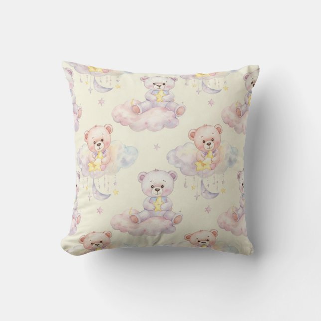Coussin Bear Cubs in the Clouds par Natasha Us (Recto)