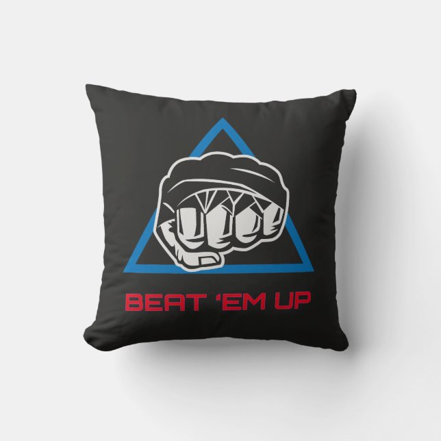 Coussin Beat Em Up Fighter Martial Arts Gaming Design (Recto)