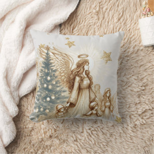Coussin Beau ange gardien Vintage avec enfants