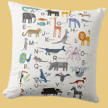 Coussin Beau animal ABC Alphabet Enfants<br><div class="desc">L'art de l'alphabet ABC animal mignon,  avec toutes sortes de créatures bizarres et fantaisistes. Art original de Nic Squirrell. Parfait pour un cadeau pour un nouveau-né,  un baby shower,  des parents en attente et un décor de chambre pour enfant ou garderie pour un petit garçon ou une petite fille.</div>