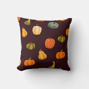 Coussin Beau arrière - plan d'automne avec des citrouilles
