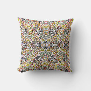 Coussin Beau blanc classique coloré design floral