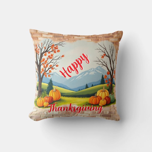 Coussin Beau Bon thanksgiving tendance automne (Recto)