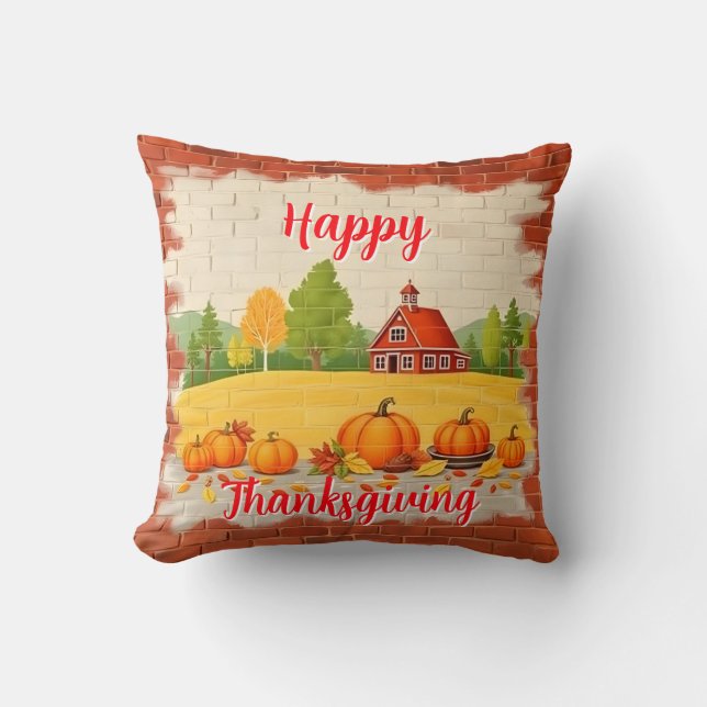 Coussin Beau Bon thanksgiving tendance automne (Recto)