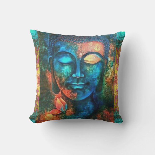 Coussin Beau Bouddha coloré (Recto)