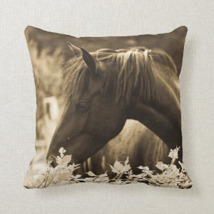 Coussin Beau carreau brun de cheval