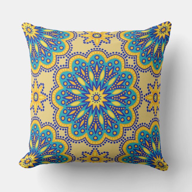 Coussin Beau Carrelage Boho Talavera (Recto)