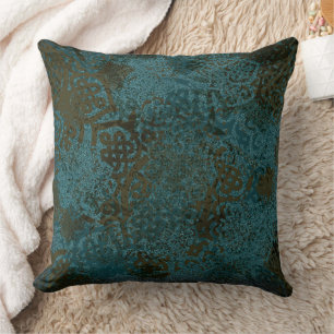 Coussin Beau Celtique Turquoise Brown noir Motif