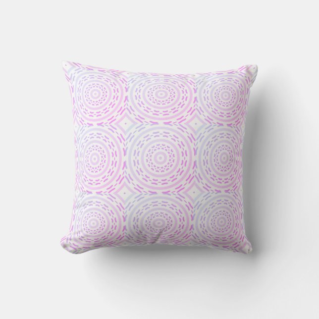 Coussin Beau Cercles violets rose symétrique (Recto)