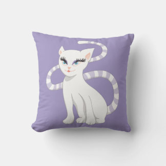 Coussin Beau chat de blanc de bande dessinée