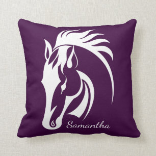 Coussin Beau Cheval Blanc Design Jeu d'Oreiller