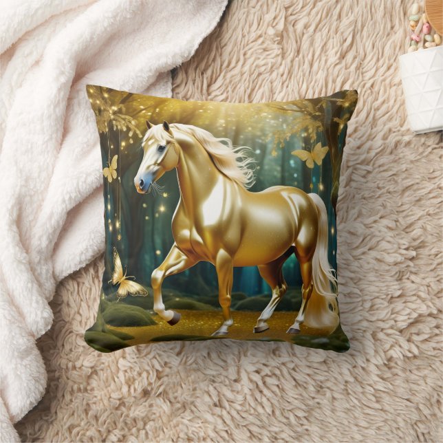 Coussin Beau cheval d'or, imaginaire art (Couverture)