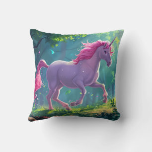 Coussin beau cheval rose licorne dessin animé