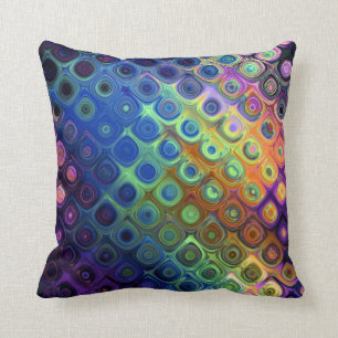Coussin Beau cool carrés abstraits cercles verre brillant