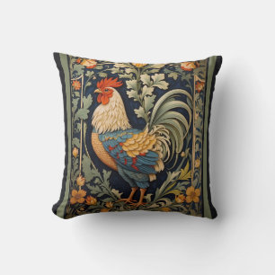 Coussin Beau Coq Vintage William Morris Inspiré