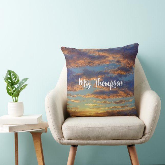 Coussin Beau coucher de soleil sur la plage aux Bahamas (Chaise)