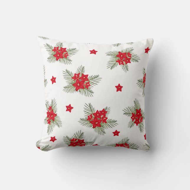 Coussin Beau cru de Noël floral (Recto)