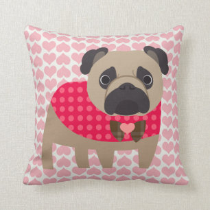 Coussin beau de carlin de jour de Valentines