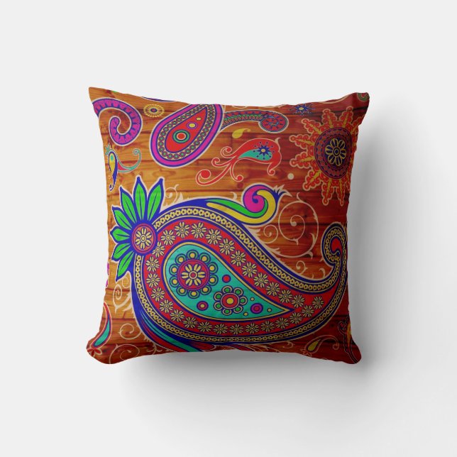 Coussin Beau design de paisley multicolore (Recto)