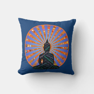 Coussin Beau disque de méditation avec Bouddha Silhouette