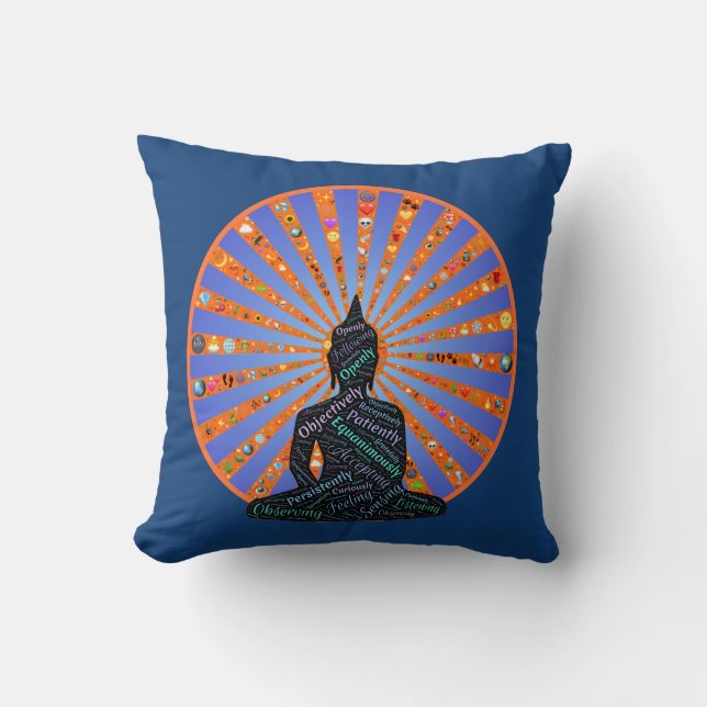 Coussin Beau disque de méditation avec Bouddha Silhouette (Recto)