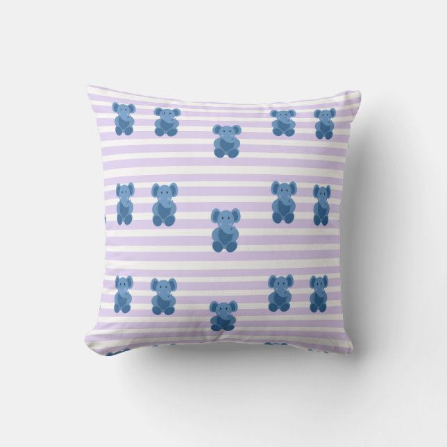 Coussin Beau éléphant bleu bébé (Recto)