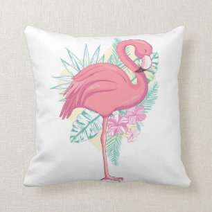Coussin Beau Flamant rose rose