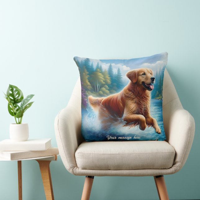 Coussin Beau Golden Retriever (Chaise)