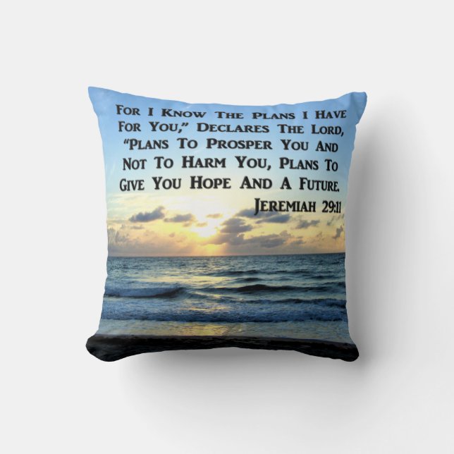 COUSSIN BEAU JEREMIAH 29:11 SKIES BLEUS (Recto)