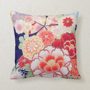 Coussin Beau Kimono Fine Floral Vintage japonais