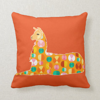 Coussin Beau lama orange - carreau