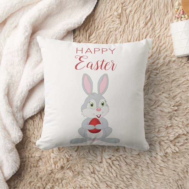 Coussin Beau lapin de Pâques Oeuf de Pâques Rouge (Couverture)