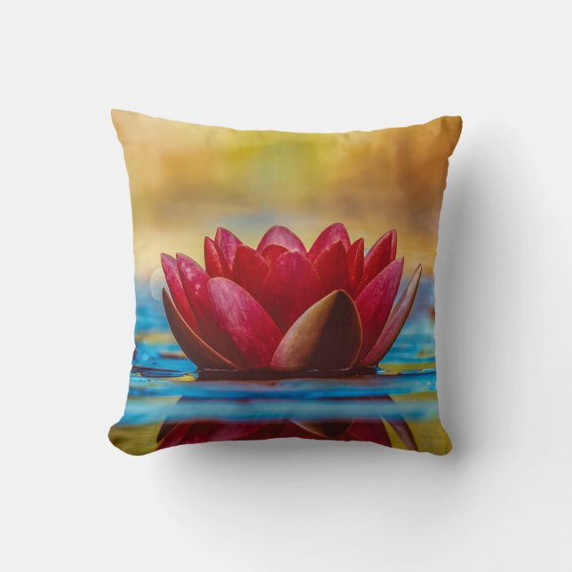 Coussin Beau Lotus Rouge, Zen (Recto)