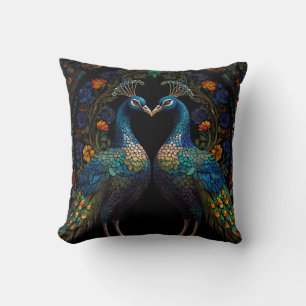 Coussin Beau Majestic Peacock Couple