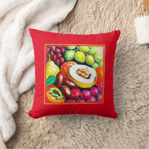 Coussin Beau Mélange de peinture de fruits de raisin. Comm