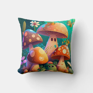 Coussin Beau mignon champignons pour la chambre des enfant