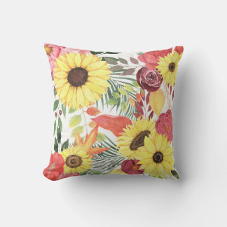 Coussin Beau Modèle Floral Avec Automne Lumineux