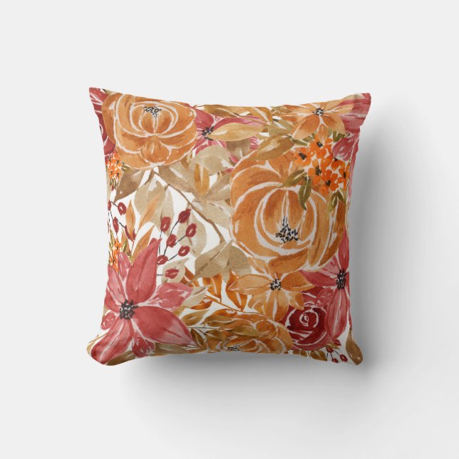 Coussin Beau Modèle Floral Avec Automne Lumineux (Recto)