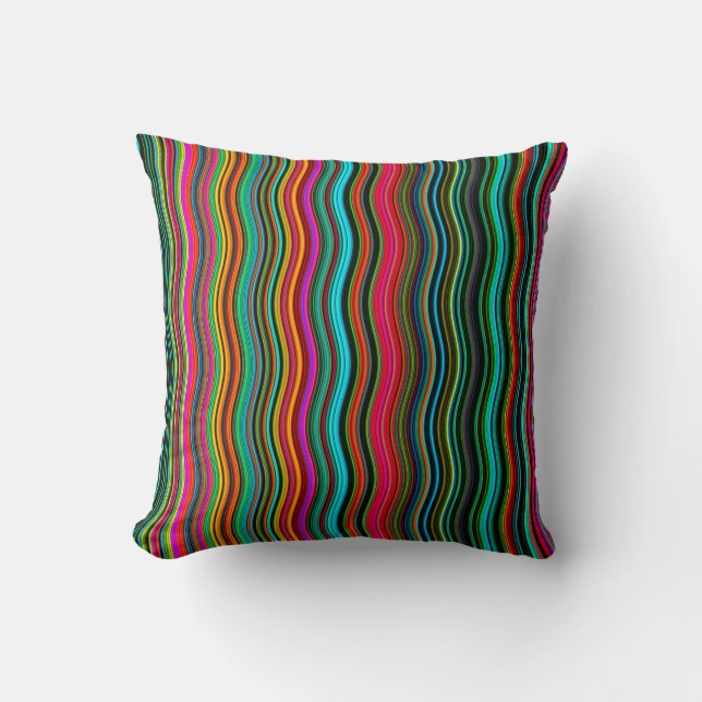 Coussin Beau Motif coloré Wavy Stripe (Recto)