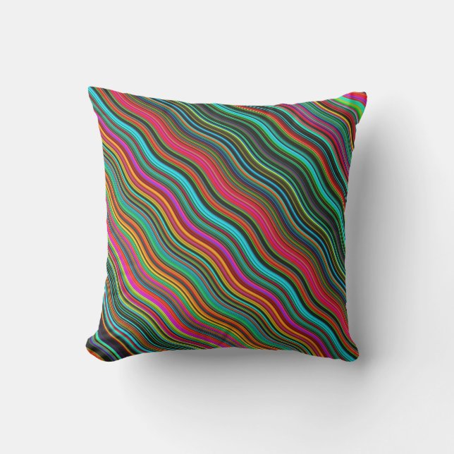 Coussin Beau Motif coloré Wavy Stripe (Recto)